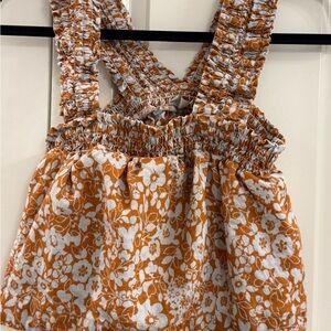 Everlane Orange Smocked Top